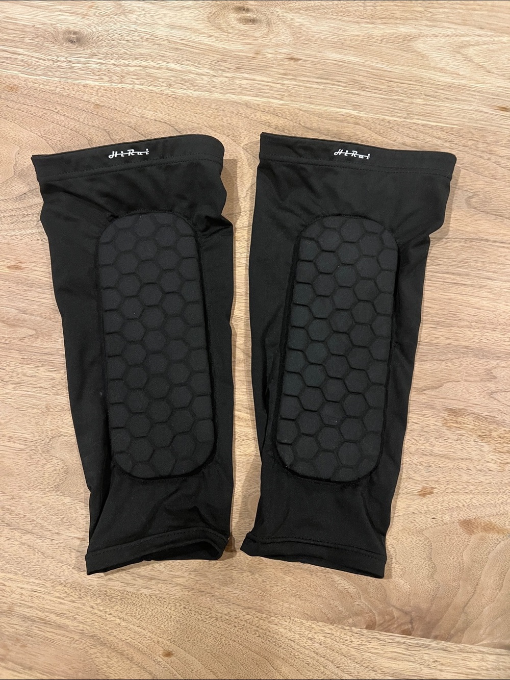 Black Padded Athletic Shin Sleeves for Men